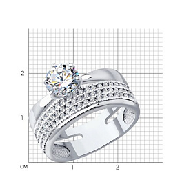 Кольцо SOKOLOV - Серебро 925, Фианит (арт. 94013815)