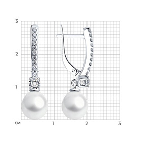 Серьги SOKOLOV - Серебро 925, Жемчуг культивированный, Фианит (арт. 92022973)
