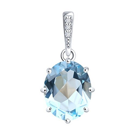 Подвеска Diamant - Серебро 925, Топаз, Фианит (арт. 94-330-02054-1)
