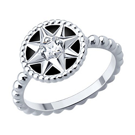 Кольцо SOKOLOV - Серебро 925, Фианит, Эмаль (арт. 94014463)