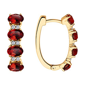 Серьги SOKOLOV - Серебро 925, Гранат, Фианит (арт. 92023070)