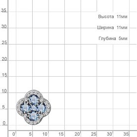 Подвеска Аквамарин - Серебро 925, Топаз, Фианит (арт. 2546405А.5)