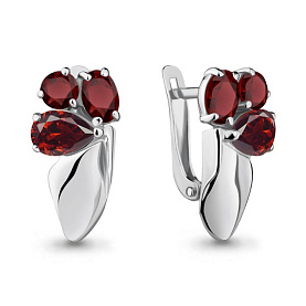 Серьги Аквамарин - Серебро 925, Гранат (арт. 4731203.5)