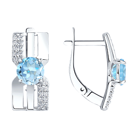 Серьги Diamant - Серебро 925, Топаз, Фианит (арт. 94-320-00794-1)