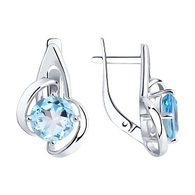 Серьги Diamant - Серебро 925, Топаз (арт. 94-320-00606-1)