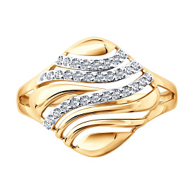 Кольцо SOKOLOV - Золото 585, Фианит (арт. 019832)