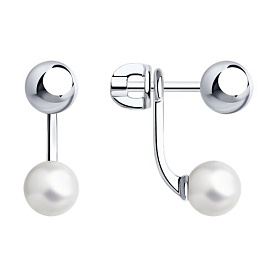 Серьги SOKOLOV - Серебро 925, Жемчуг синтетический (арт. 94024786)