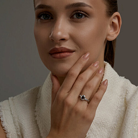 Кольцо SOKOLOV - Серебро 925, Гранат, Фианит (арт. 92014856)