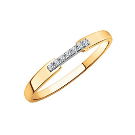 Кольцо Атолл - Золото 585, Фианит (арт. 10703)