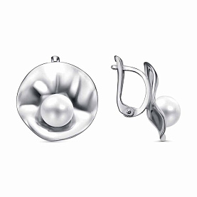 Серьги Красная пресня - Серебро 925, Жемчуг имитация (арт. 33616044Пл)