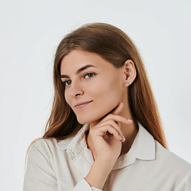 Серьга golden glob - Золото 585, Фианит (арт. ПУСлСер01монобцФз585)