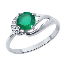 Кольцо Diamant - Серебро 925, Агат, Фианит (арт. 94-310-00184-2)