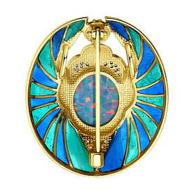 Брошь Diamant - Серебро 925, Синтетический опал , Фианит, Эмаль (арт. 93-340-01804-1)