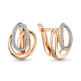 Серьги Аквамарин - Золото 585, Фианит (арт. 42235А.1)