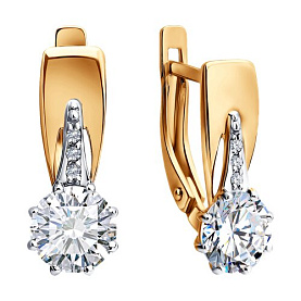 Серьги SOKOLOV - Золото 585, Фианит (арт. 0200993)