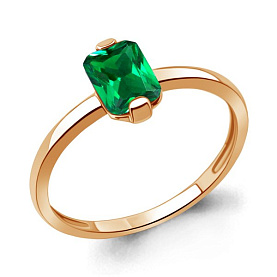 Кольцо Аквамарин - Серебро 925, Синтетический изумруд (арт. 600056П.6)