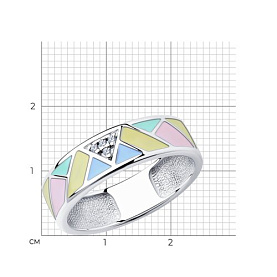 Кольцо SOKOLOV - Серебро 925, Фианит, Эмаль (арт. 94012114)