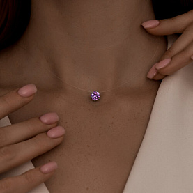 Колье SOKOLOV - Серебро 925, Синтетический аметист (арт. 92070071)