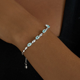 Браслет SOKOLOV - Серебро 925, Топаз, Фианит (арт. 92050094)
