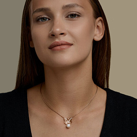 Подвеска SOKOLOV - Золото 585, Жемчуг культивированный, Фианит (арт. 793180)