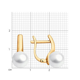 Серьги SOKOLOV - Серебро 925, Жемчуг имитация (арт. 93021185)