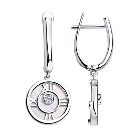 Серьги SOKOLOV - Серебро 925, Перламутр, Фианит (арт. 94023195)