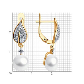 Серьги SOKOLOV - Серебро 925, Жемчуг культивированный, Фианит (арт. 92025301)