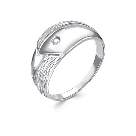 Кольцо Золотые узоры - Серебро 925, Фианит (арт. 91-51-0002-00)