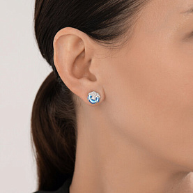 Серьги SOKOLOV - Серебро 925, Фианит, Эмаль (арт. 94027079)