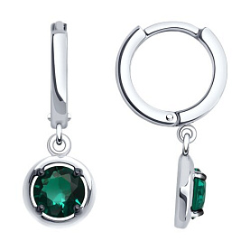Серьги SOKOLOV - Серебро 925, Синтетический турмалин (арт. 92023029)