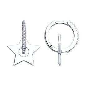 Серьги SOKOLOV - Серебро 925, Фианит (арт. 94026810)