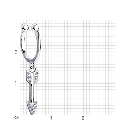 Серьга SOKOLOV - Серебро 925, Фианит (арт. 94170216)