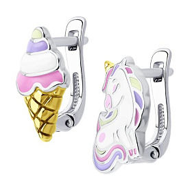 Серьги SOKOLOV - Серебро 925, Эмаль (арт. 94027109)