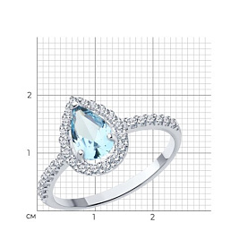 Кольцо SOKOLOV - Серебро 925, Синтетический ситалл , Фианит (арт. 92014336)