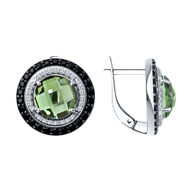 Серьги SOKOLOV - Серебро 925, Синтетический кварц , Фианит (арт. 92021422)