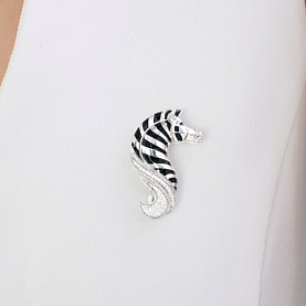 Брошь Diamant - Серебро 925, Фианит, Эмаль (арт. 94-140-00039-1)