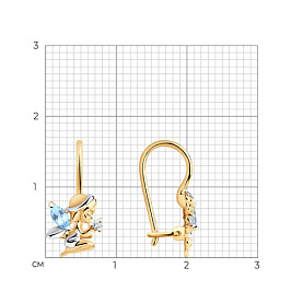 Серьги SOKOLOV - Золото 585, Топаз, Фианит (арт. 727381)