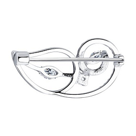 Брошь SOKOLOV - Серебро 925, Фианит (арт. 94040071)