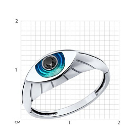 Кольцо SOKOLOV - Серебро 925, Фианит, Эмаль (арт. 94014142)