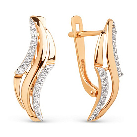 Серьги ЮФ Династия - Золото 375, Фианит (арт. 026702-5102)