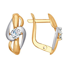 Серьги SOKOLOV - Золото 375, Фианит (арт. 027486-4)