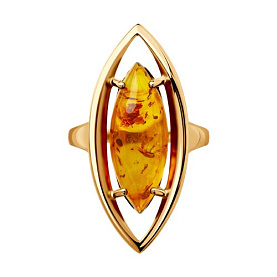 Кольцо SOKOLOV - Серебро 925, Янтарь пресс. (арт. 83010036)