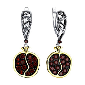 Серьги SOKOLOV - Серебро 925, Гранат (арт. 92022312)