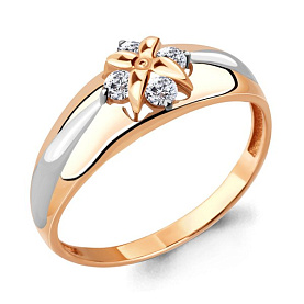 Кольцо Аквамарин - Серебро 925, Фианит (арт. 68285А.6)