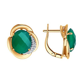 Серьги SOKOLOV - Серебро 925, Агат, Фианит (арт. 92023091)