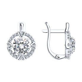 Серьги SOKOLOV - Серебро 925, Фианит (арт. 94022001)