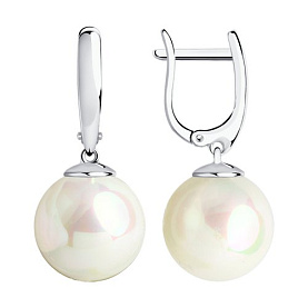 Серьги SOKOLOV - Серебро 925, Жемчуг имитация (арт. 94022197)