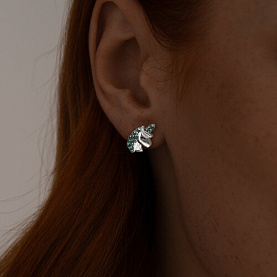 Серьги SOKOLOV - Серебро 925, Фианит, Эмаль (арт. 94025930)