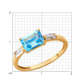 Кольцо SOKOLOV - Золото 585, Топаз, Фианит (арт. 717141)