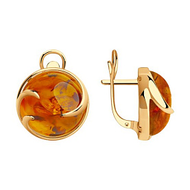 Серьги Diamant - Серебро 925, Янтарь (арт. 93-320-00840-2)
